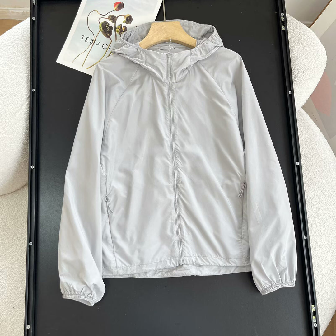 Damen winddichte Übergangsjacke mit verstellbarem Kapuzenkragen Drune