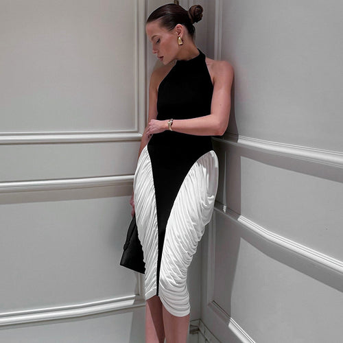 Damen Elegantes Abendkleid mit tiefem Rückenausschnitt und innovativem Drapierungsdesign Drune