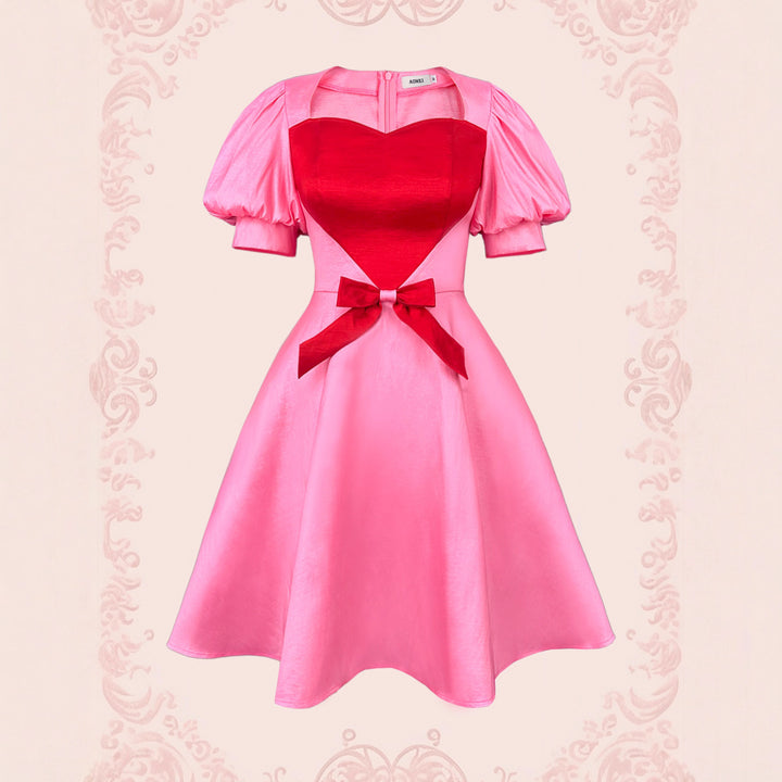 Damen festliches Kleid mit herzförmigem Oberteil und taillierter Silhouette Drune