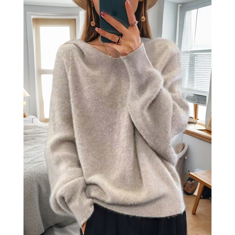 Damen gemütlicher Cashmere Pullover Drune