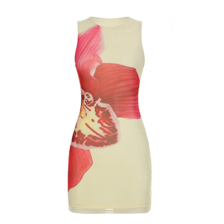 Damen Bunt bedrucktes Bandeau-Kleid Drune