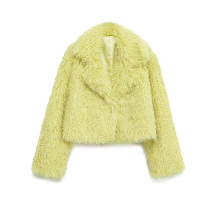 Damen modischer Fellblazer Drune