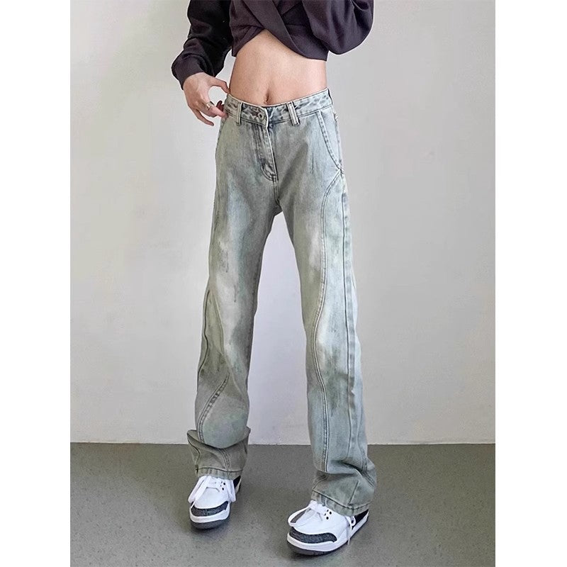 Herren weite Denim-Jeans mit modischem Used-Look Drune