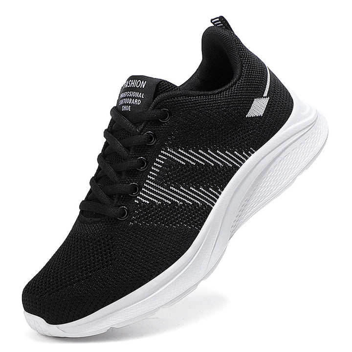 Damen nan leichter Strick-Fitnesssneaker mit nahtlosem Obermaterial, adaptiver EVA-Dämpfung und ergonomischem Fersenpolster Drune