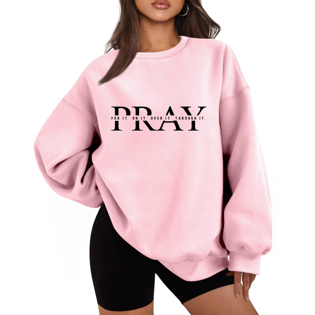 Damen Sweatshirt mit oversized Schnitt und inspirierendem Aufdruck Drune
