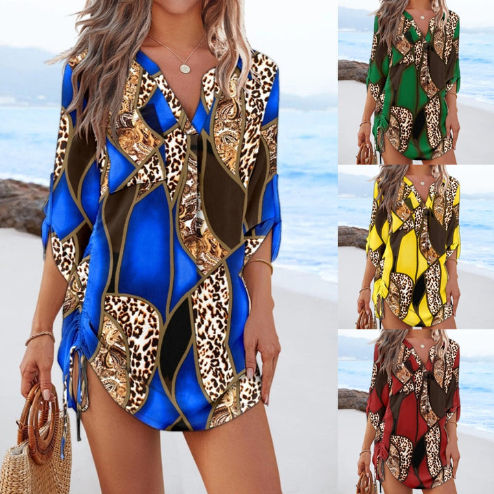 Damen Freizeitbluse mit modischem Muster und lockerer Passform Drune