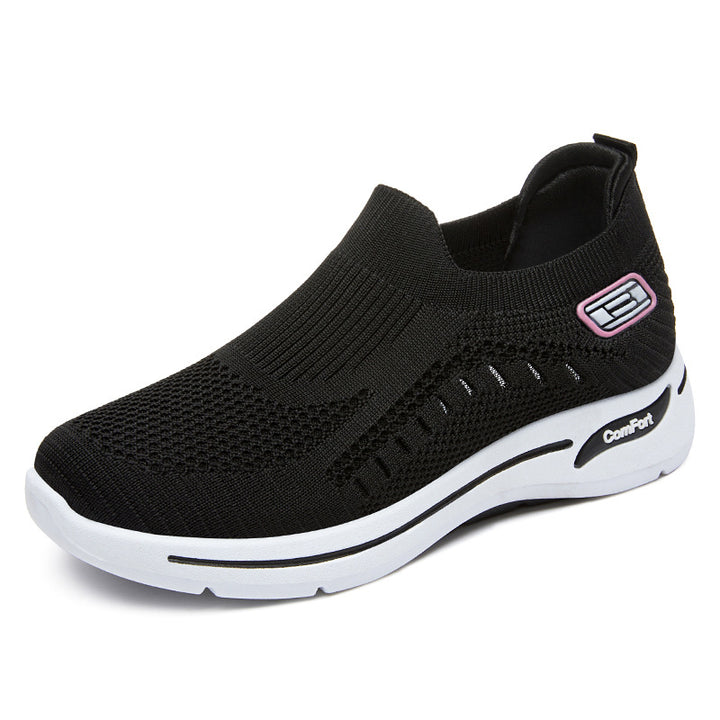 Damen nan ultraleichter gestrickter Slip-On Walking-Sneaker mit nahtlosem Sockenschaft und dämpfender EVA-Comfort-Zwischensohle Drune