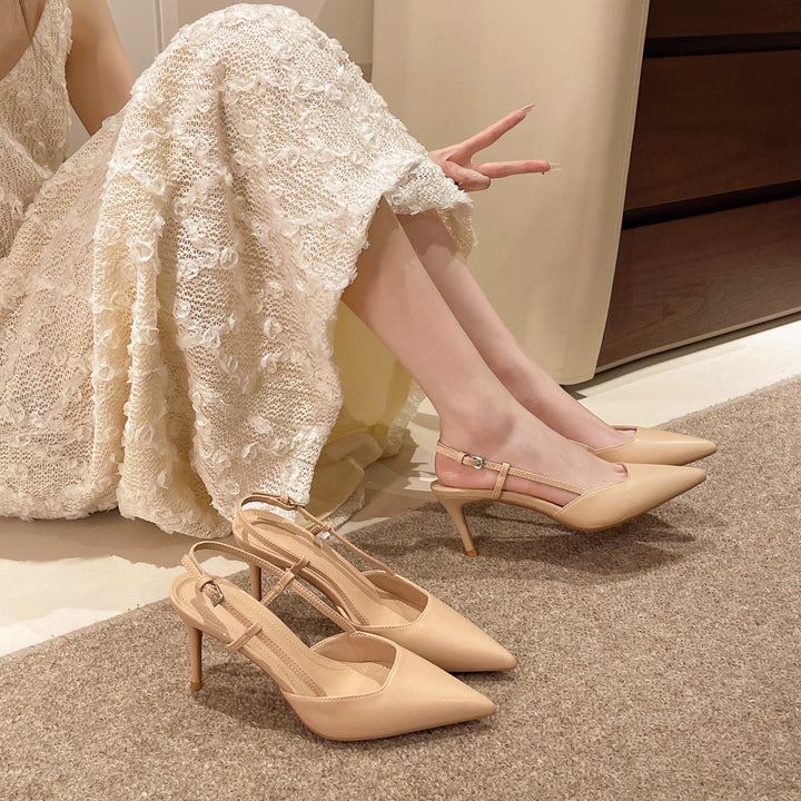 Damen Slingbacks mit spitzer Zehenpartie und verstellbarem Knöchelriemen Drune