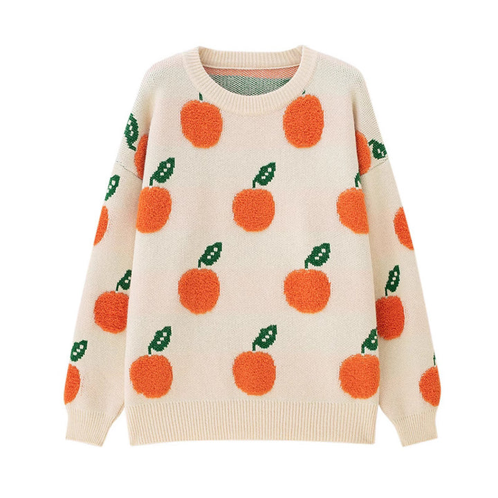 Damen Strickpullover mit verspieltem Obstdesign Drune