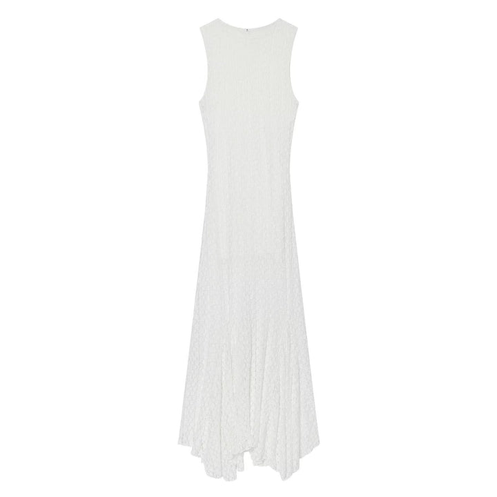 Damen elegantes Langarmkleid mit asymmetrischem Saum und feinen Texturen Drune