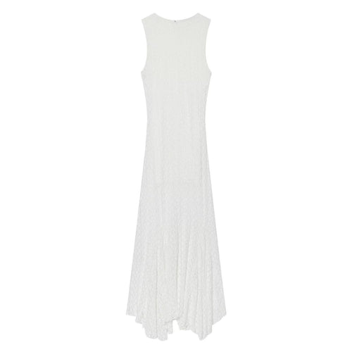 Damen elegantes Langarmkleid mit asymmetrischem Saum und feinen Texturen Drune