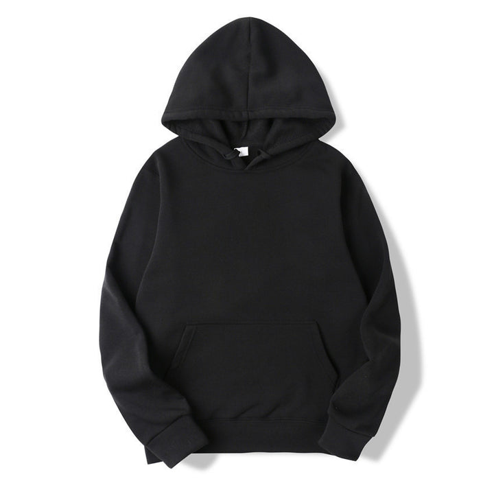 Unisex schlichter Kapuzenpullover mit Kängurutasche, gerippten Bündchen und relaxed Fit Drune