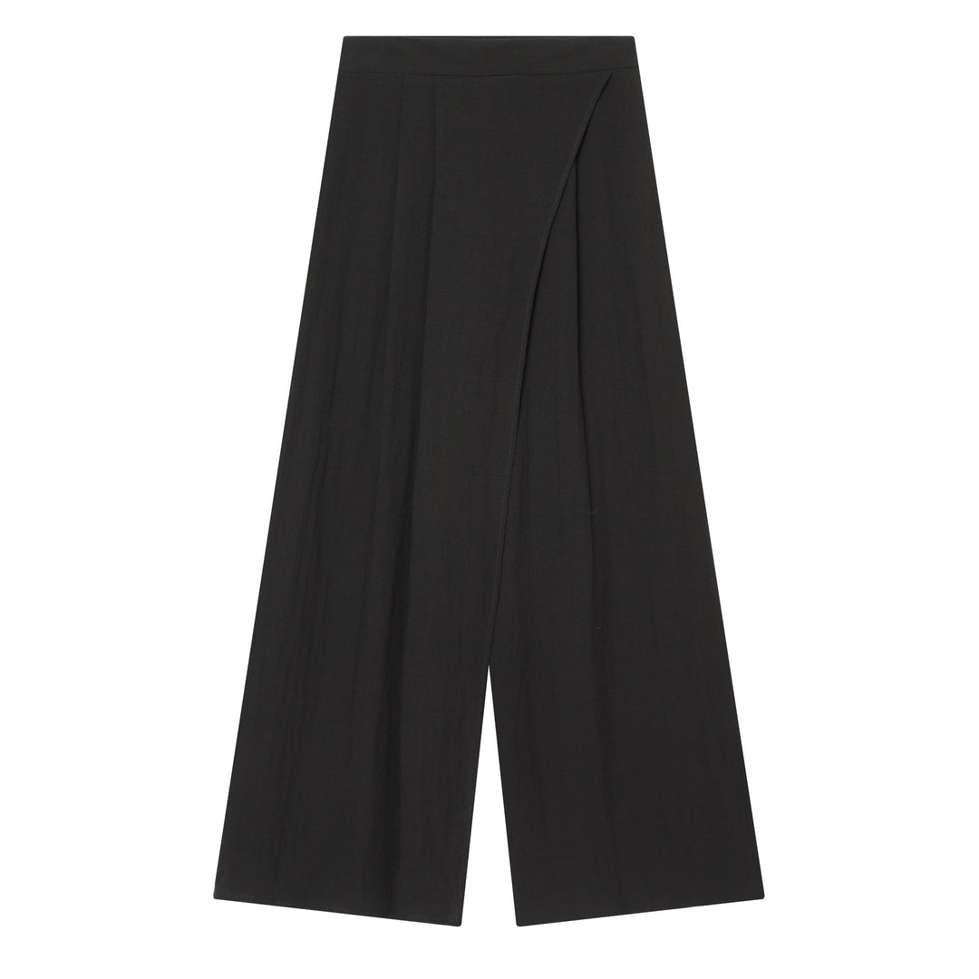 Damenweite Palazzo-Hose mit asymmetrischem Schnitt und elastischem Bund Drune