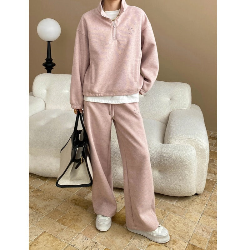 Damen lässiger Kapuzenpullover mit hohem Kragen und eleganter Passform Drune