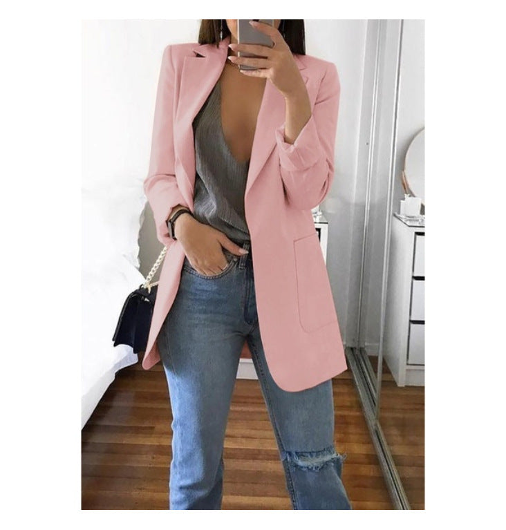 Damen eleganter Blazer mit tailliertem Schnitt und praktischen Taschen Drune
