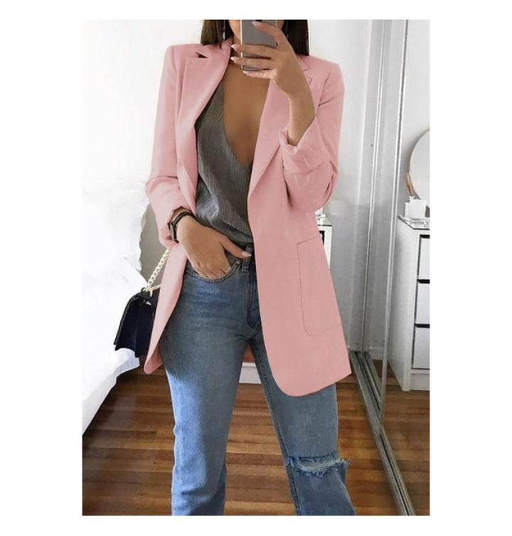 Damen eleganter Blazer mit tailliertem Schnitt und praktischen Taschen Drune