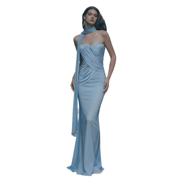 Damen Hochzeitskleid im eleganten Design mit Raffungen und Schößchen Drune