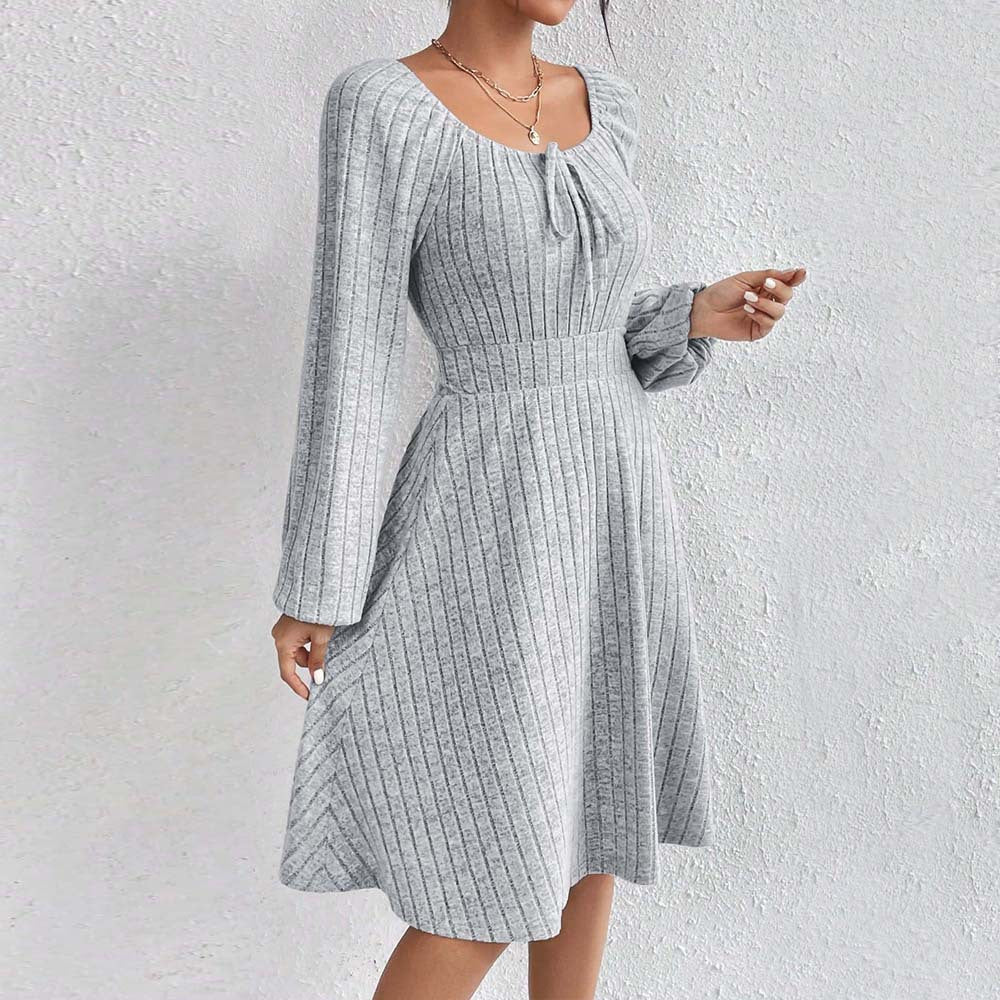 Damen Midi-Kleid mit elastischem Material und modischer Raffung Drune