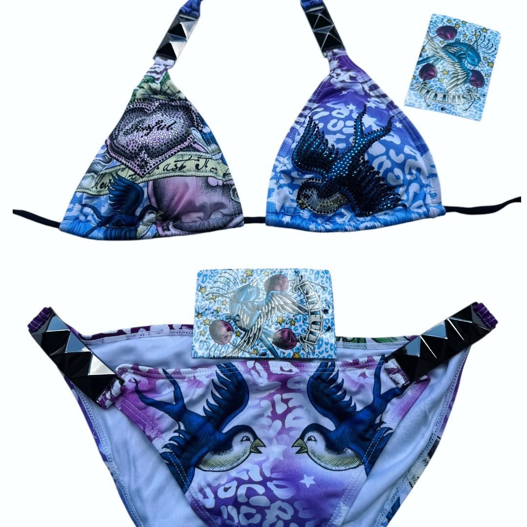 Damen Triangel-Bikini-Set mit kreativem grafischen Design Drune
