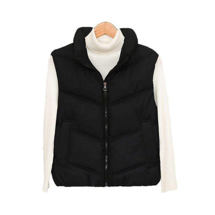 Damen wattierte Steppweste mit hohem Kragen und praktischen Eingrifftaschen Drune