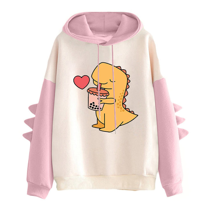 Damen Kapuzenpullover mit niedlichem Dinosaurier-Design Drune