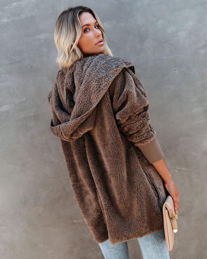 Damen Kuschelige Kapuzenjacke aus weichem Material Drune