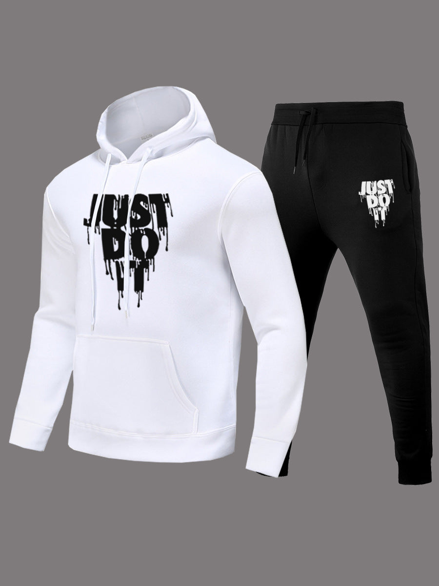 Damen Hoodie und Jogginghose Set mit modernem Grafikdruck Drune