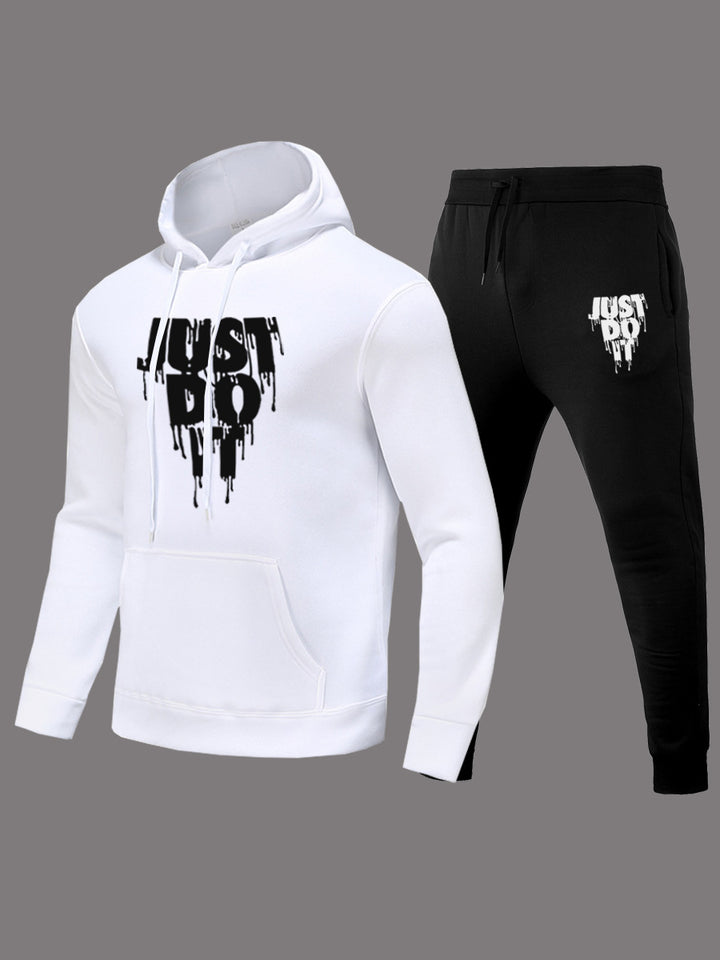Damen Hoodie und Jogginghose Set mit modernem Grafikdruck Drune