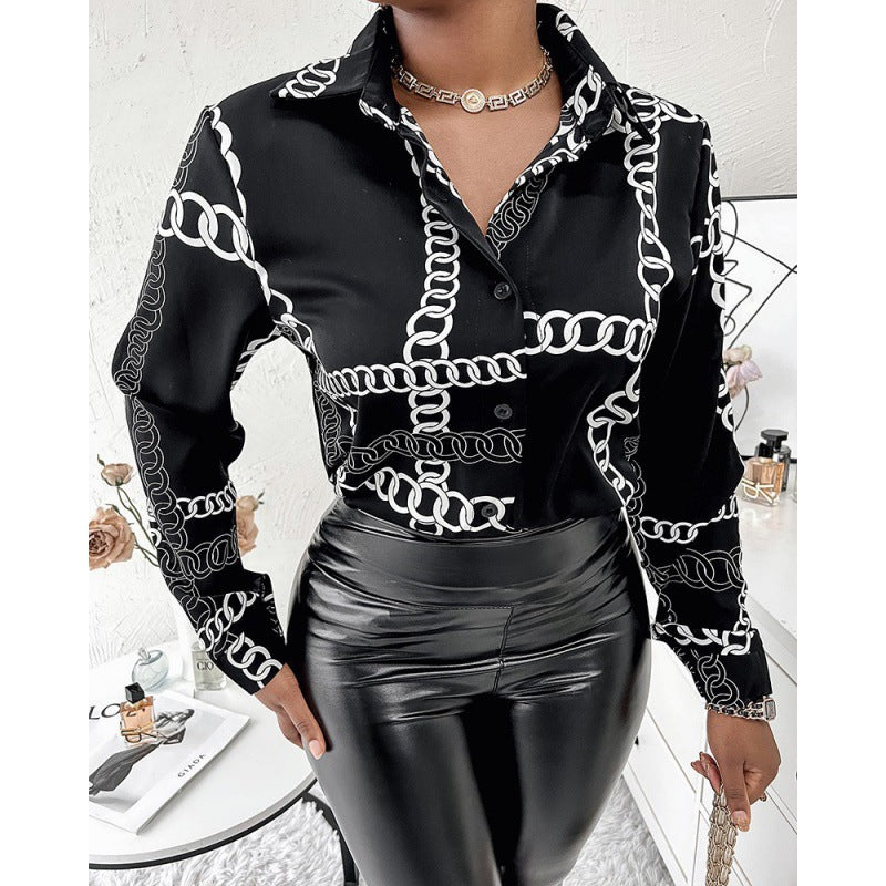 Damen Bluse im eleganten Animal-Print mit kontrastierenden Mustern Drune