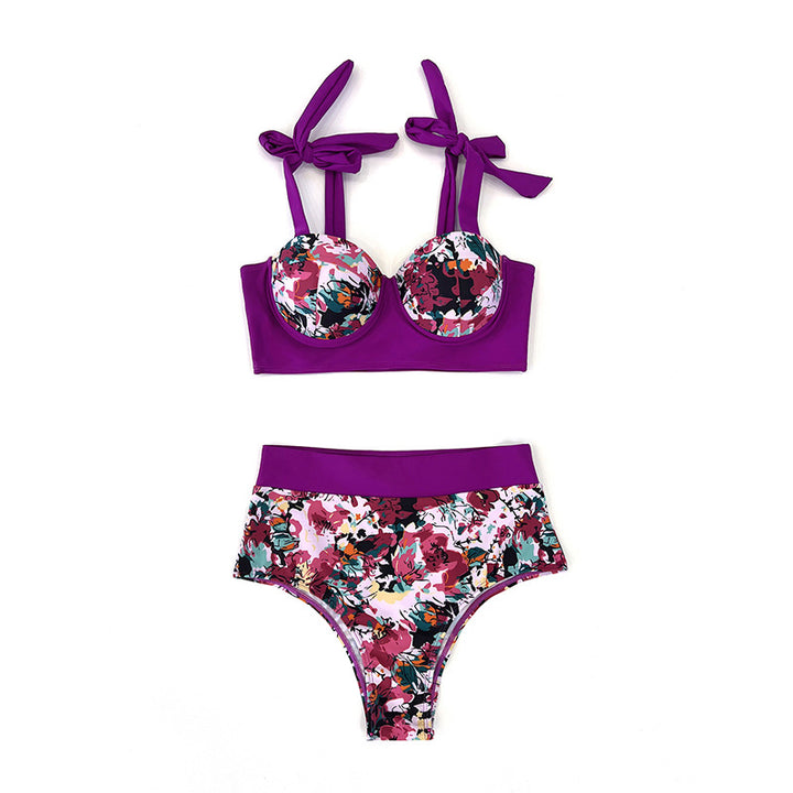 Damen Hochtaillierter Bikini mit elegantem Bustier und raffinierten Schnitt Drune
