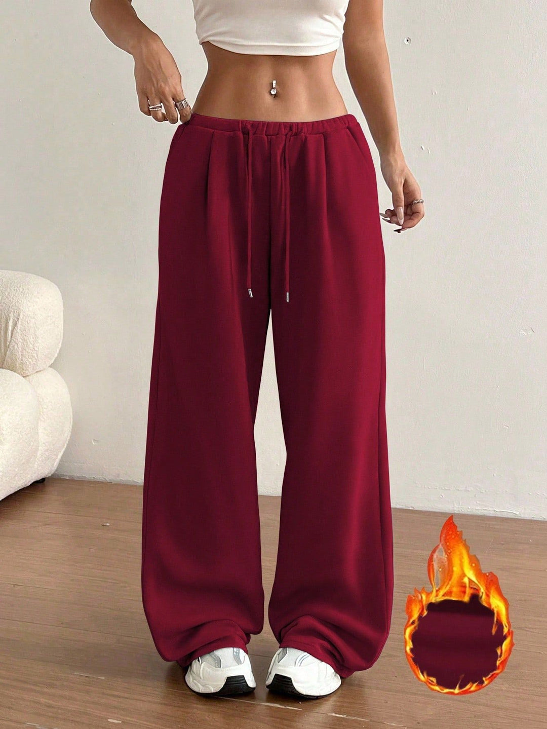 Damen bequeme Sweathose mit lässigem Schnitt und seitlichen Eingrifftaschen Drune