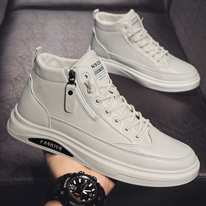 Damen Modische High-Top Sneakers mit praktischem Reißverschluss und dämpfender Sohle Drune