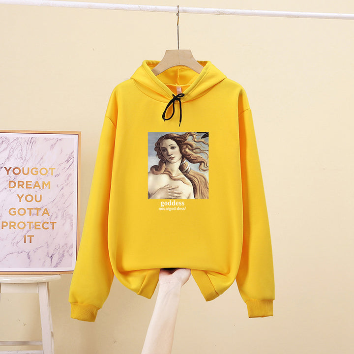 Damen Kapuzenpullover mit künstlerischem Druck Drune