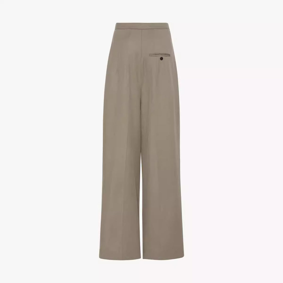 Damen elegante Hochbundhose mit klassischen Falten Drune