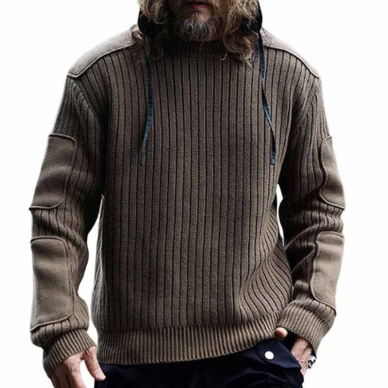 Herren Strickpullover mit Struktur und Kapuze Drune