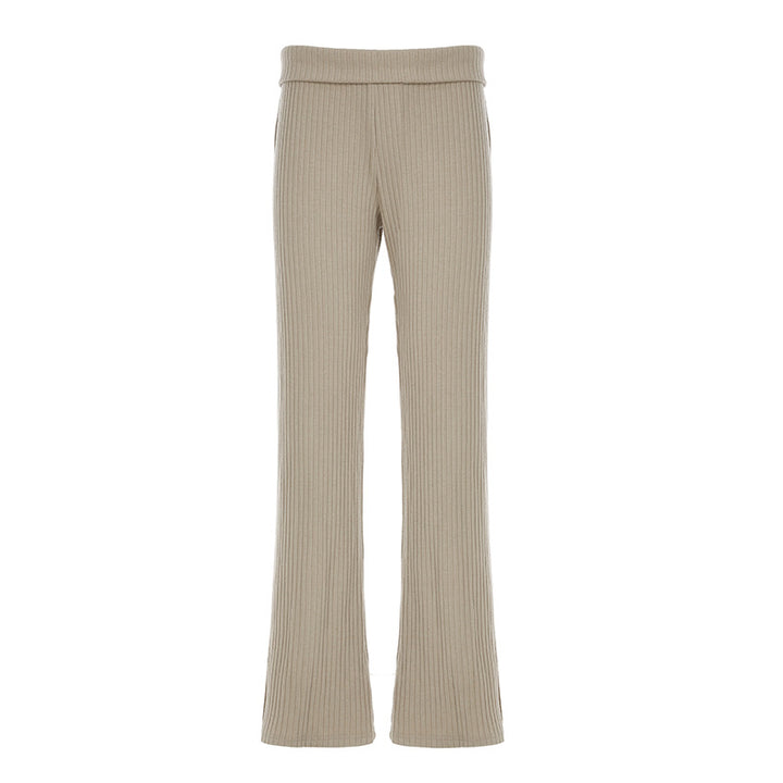 Damen elegante Flared-Leggings aus elastischem Strickmaterial Drune