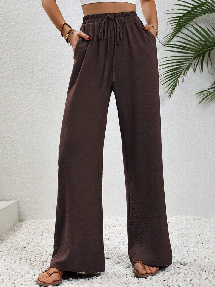 Damen Weite Freizeit-Hosen mit elastischem Bund und praktischen Seitentaschen Drune