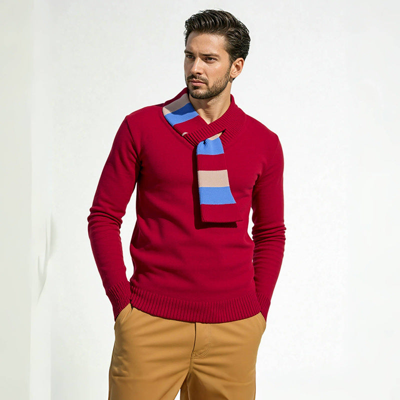 Herren hochwertiger V-Ausschnitt Pullover aus weichem Strickmaterial Drune