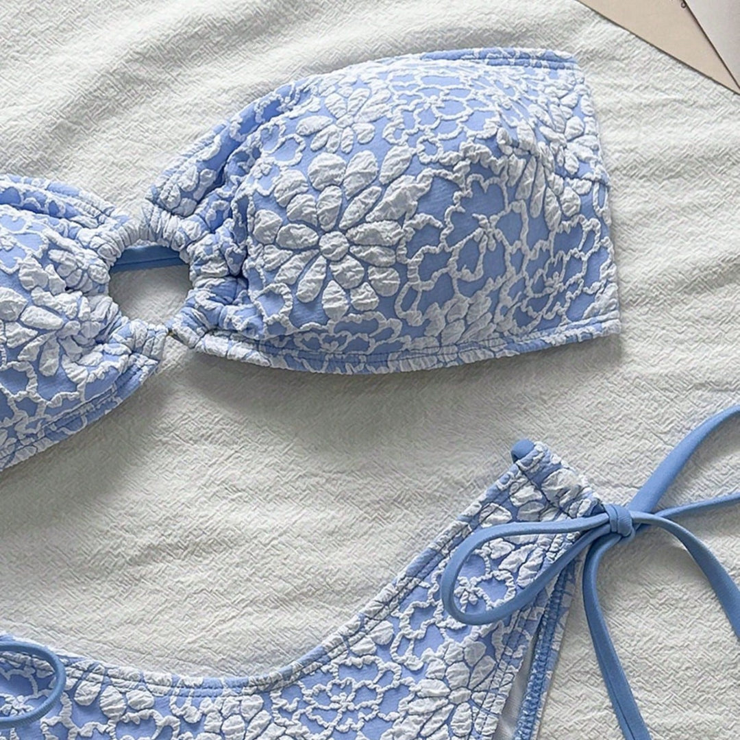 Damen Blumenmuster Bikini Drune