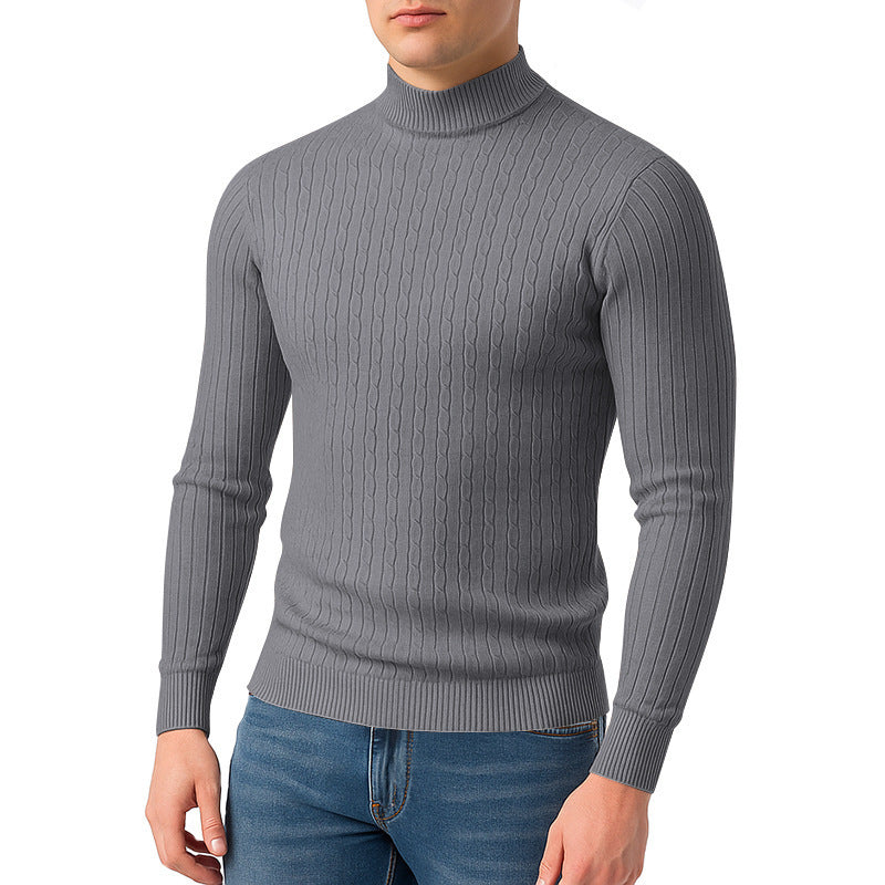 Herren modischer Rollkragenpullover mit strukturierter Oberfläche Drune
