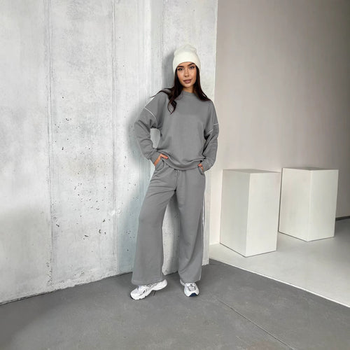 Damen elegantes und lässiges Lounge-Set mit weitem Schnitt Drune