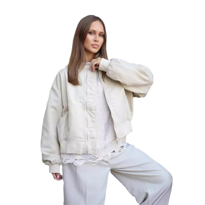 Damen lässiger Oversized Pullover mit modischen Rissdetails und kreativem Farbverlauf Drune