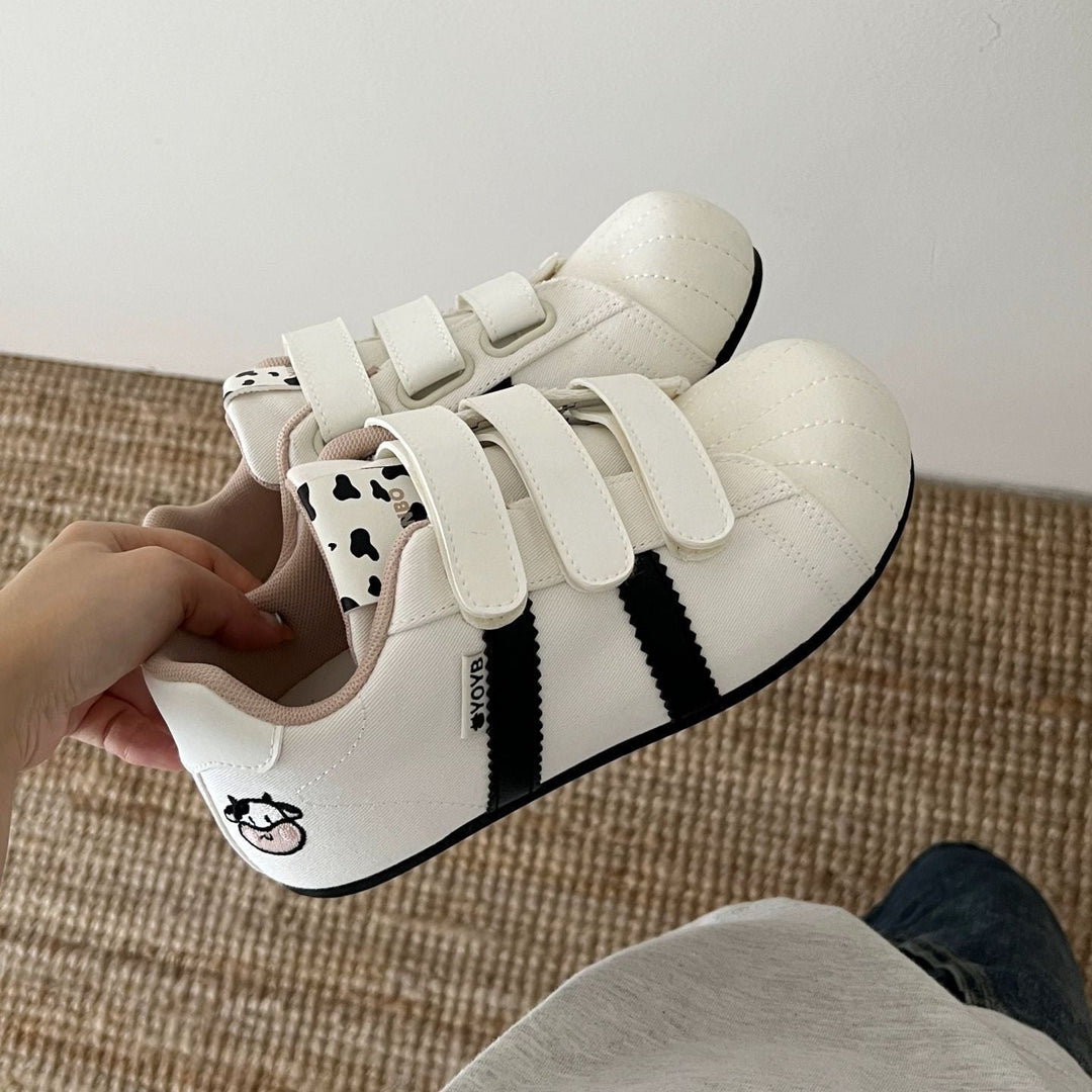 Damen Sneakers mit praktischen Klettverschlüssen und lustigen Tiermotiven Drune