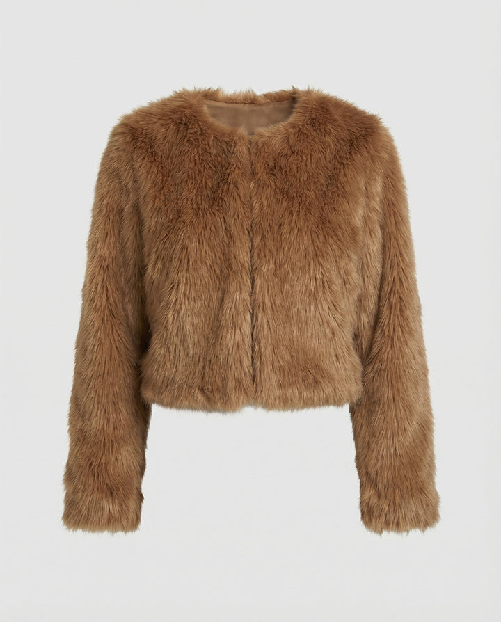 Damen Flauschige Kurzjacke Drune