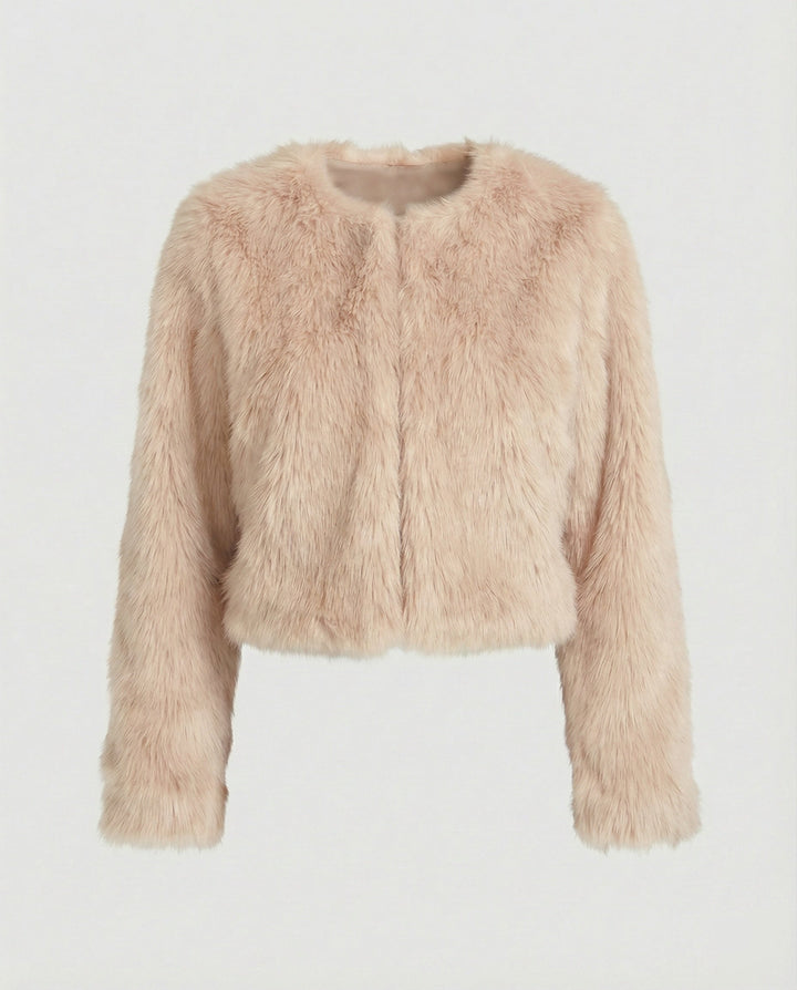 Damen Flauschige Kurzjacke Drune