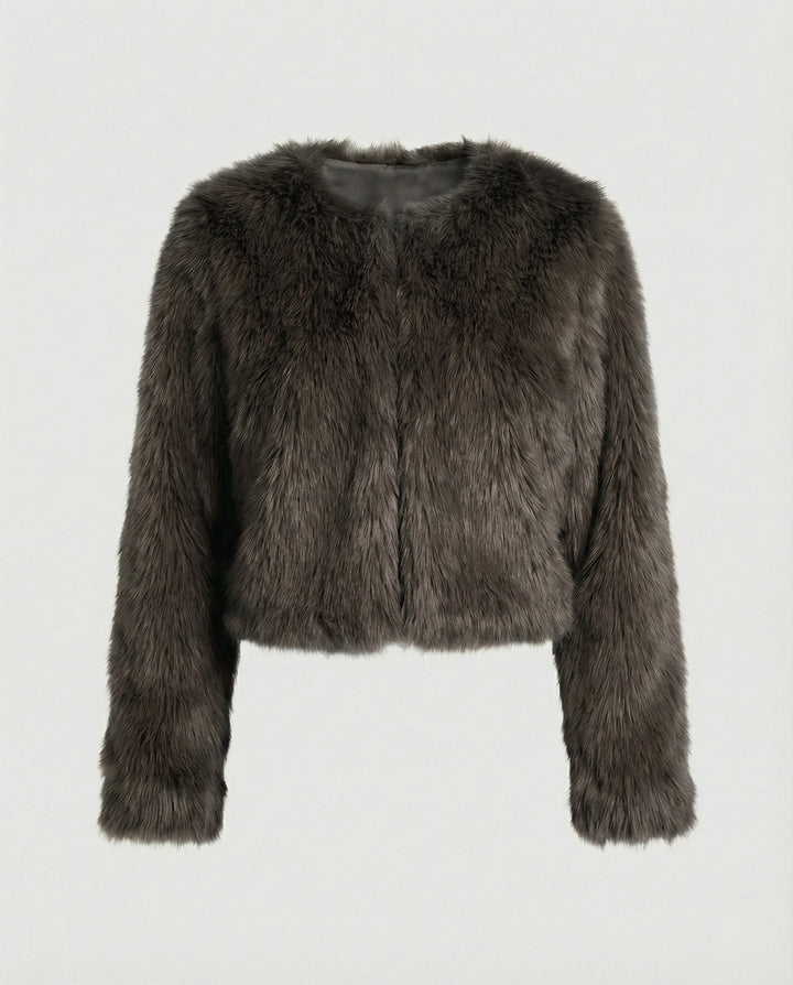 Damen Flauschige Kurzjacke Drune