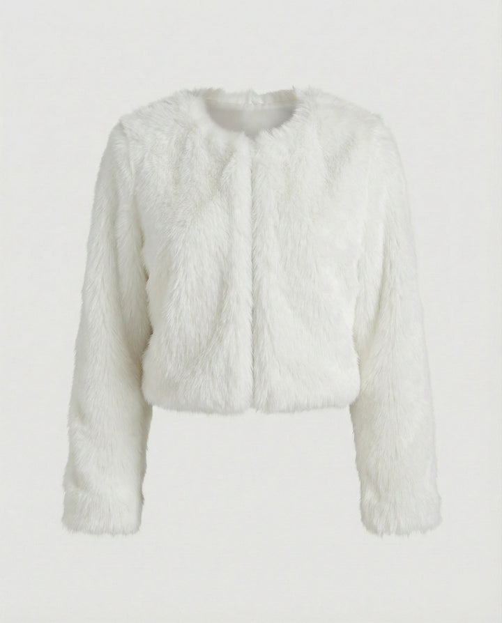 Damen Flauschige Kurzjacke Drune