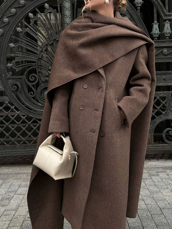 Damen eleganter Umhangmantel mit doppelt gefüttertem Design Drune