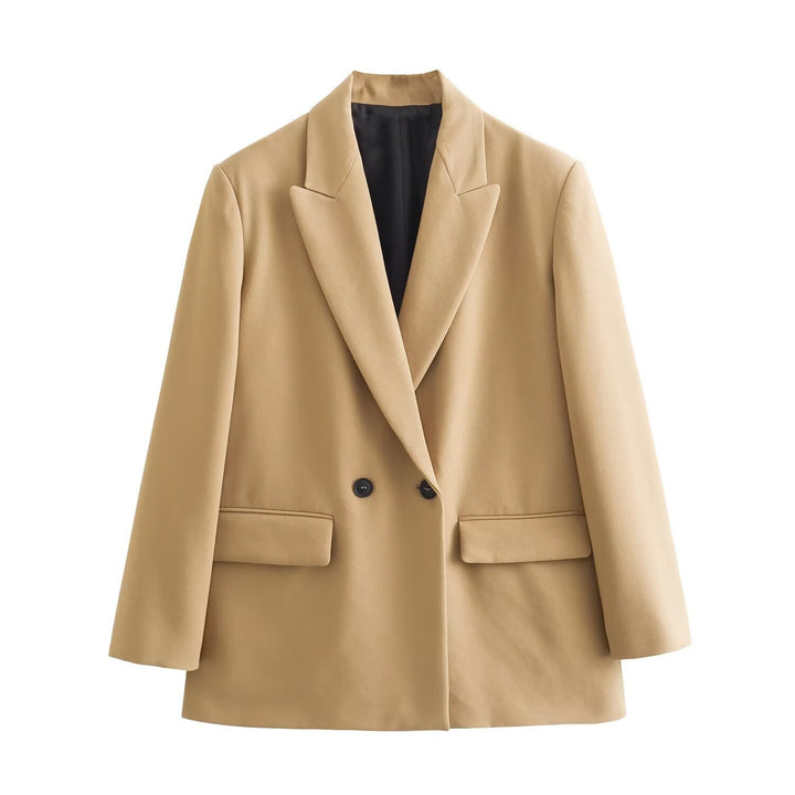 Damen nan taillierter Doppelreihiger Blazer mit schmalem Revers, aufgesetzten Pattentaschen und klarer Silhouette Drune