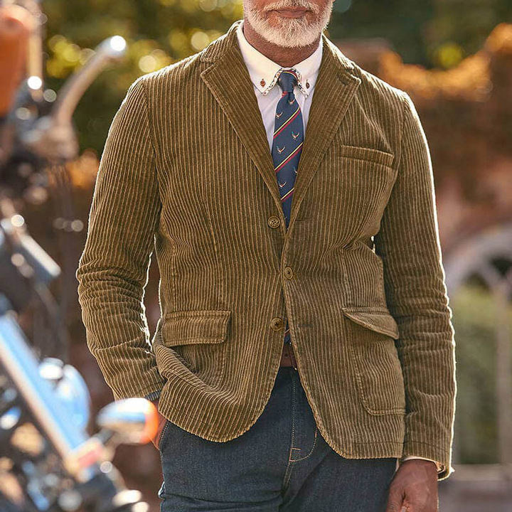 Herren cordjacke mit aufgesetzten Taschen und modernem Schnitt Drune
